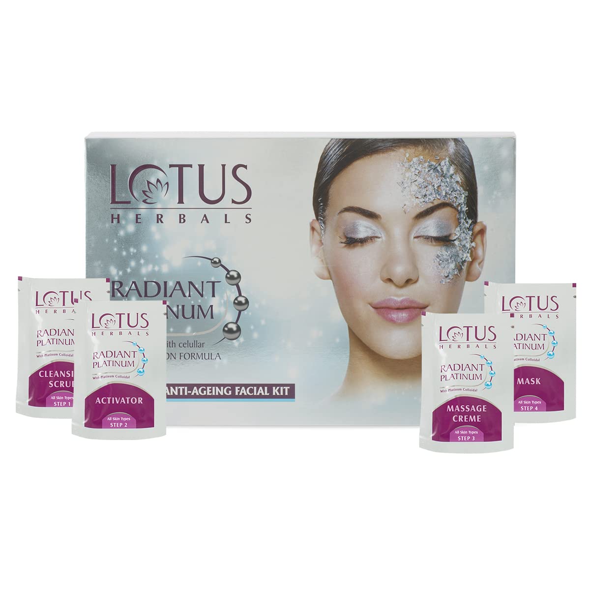 Lotus Herbals Radiant Platinum Cellular Anti-Ageing 1 Facial Kit | 37g (Pack of 1)  from Lotus