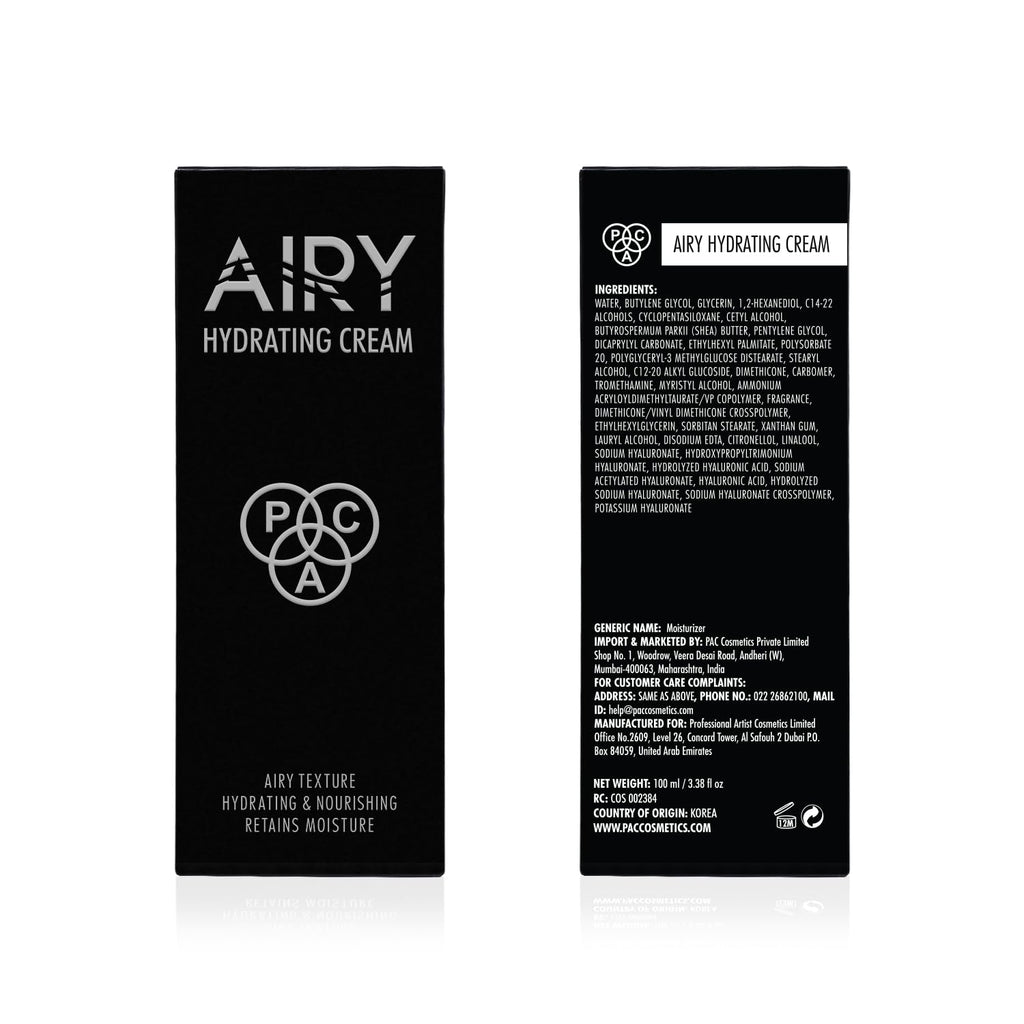 PAC Airy Hydrating Cream for Face Makeup | Airy Texture | Hydrating & Nourishing | Retains Moisture | Long-Lasting & Non-Greasy Cream for All Skin Types | With 8 Types of Hyaluronic Acid | 100 ml  from PAC