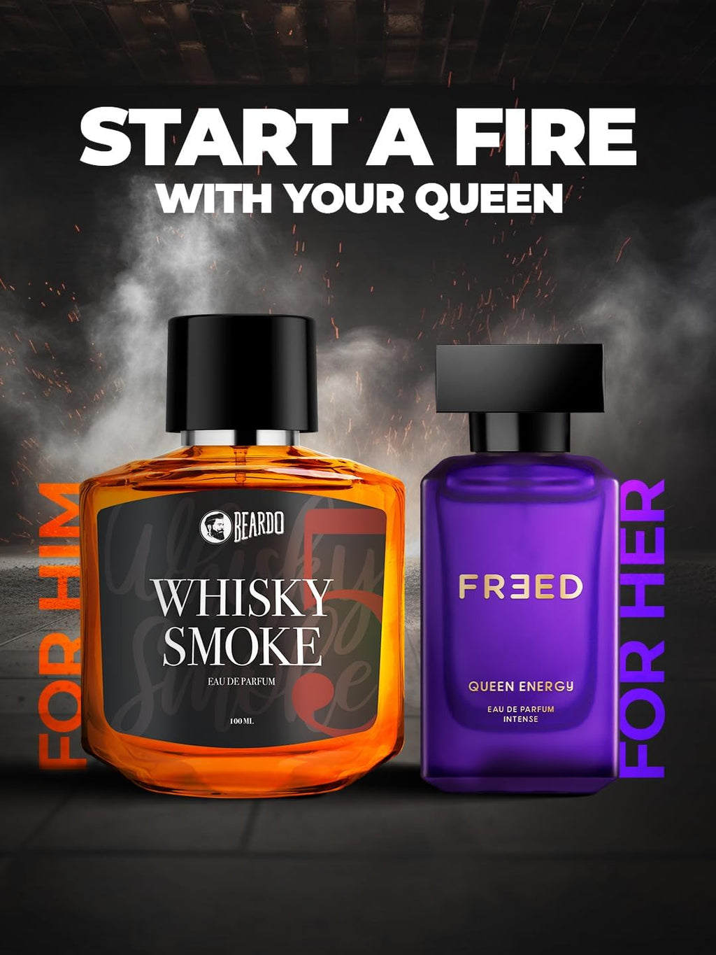 Beardo Whisky Smoke Perfume for Men, 100ml | Spicy, Woody - Oudh Scent Eau De Parfum | Long Lasting Mens Perfume | Best Date Night Fragrance Body Spray for Men perfume from BEARDO
