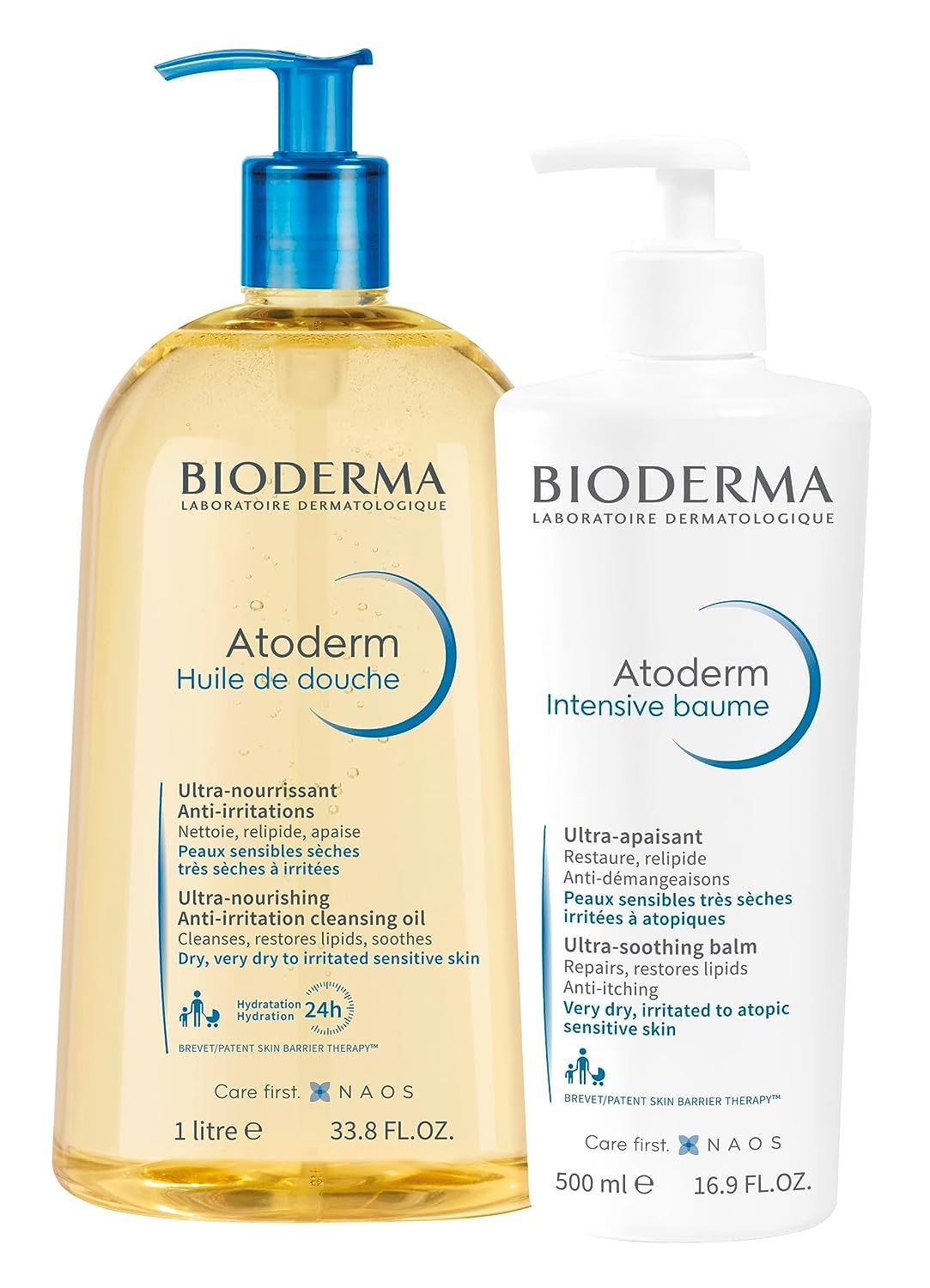 Bioderma Atoderm Huile de douche Anti-iritation Cleaning Oil | 24hrs Hydration | Face and Body Moisturizer | Soothes Discomfort - Dry to Very Dry Sensitive Skin - 200 ml Moisturizer from Bioderma