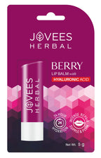 Jovees Herbal Berry Lip Balm with Hyaluronic Acid | 24 Hour Hydration | Rejuvenates Dry and Chapped Lips | Gives Soft & Supple Lips 5g  from JOVEES
