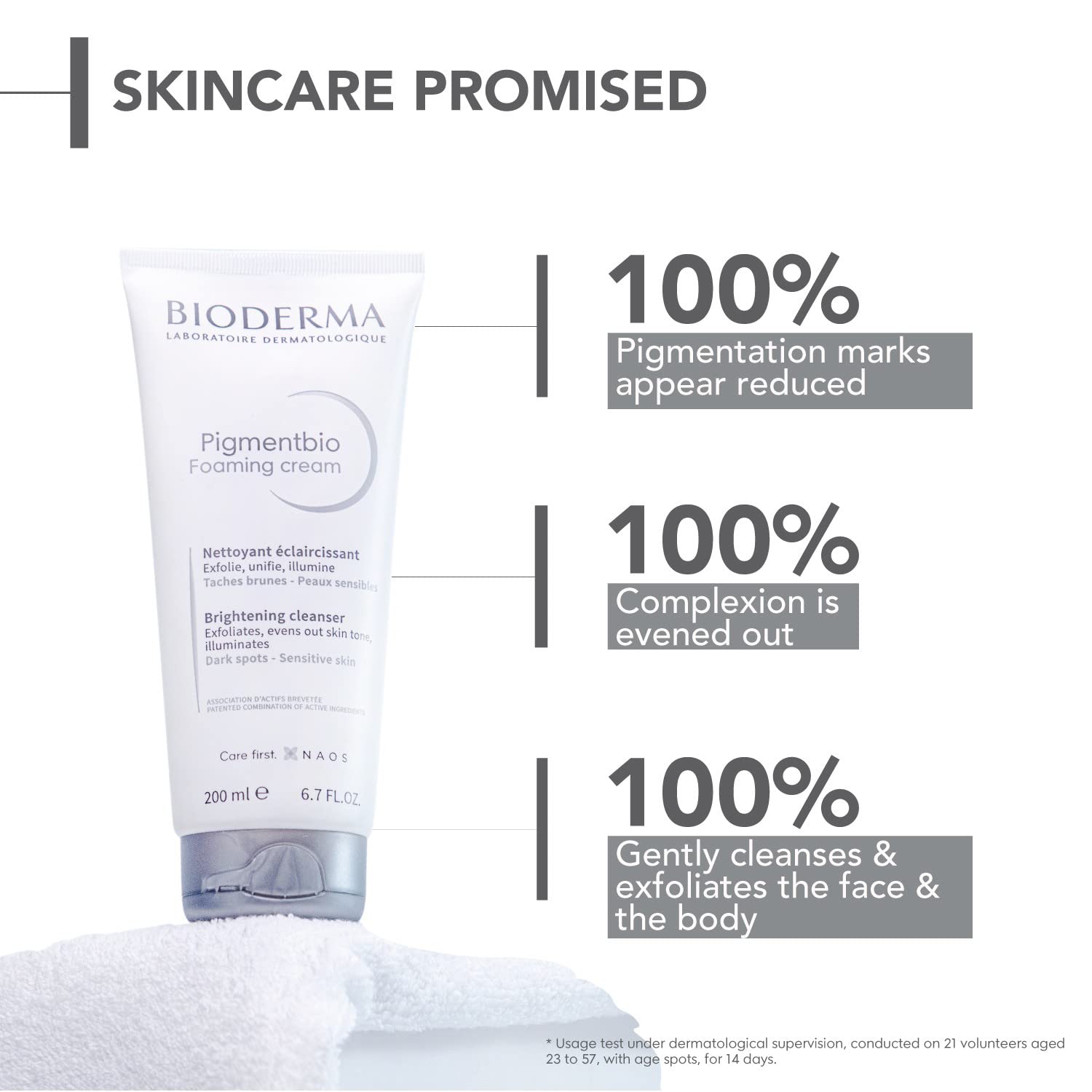 Bioderma Pigmentbio Foaming Cream Brightening Exfoliating Cleanser (Face & Body Wash) For Brightened Skin, 200 ml cleanser from Bioderma