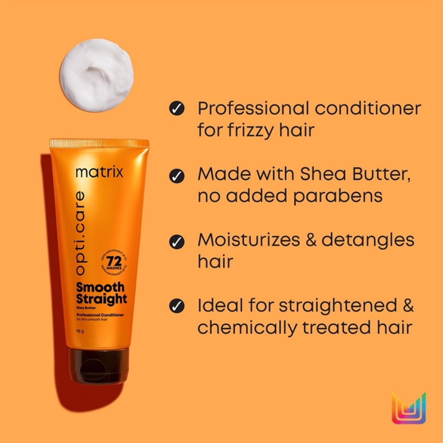 Matrix Opti.Care Professional Shampoo + Conditioner + Serum Combo for Salon Smooth Straight Hair | Control Frizzy Hair for up to 4 Days | With Shea Butter | No Added Parabens (200 ml + 98 g + 100 ml )  from Matrix