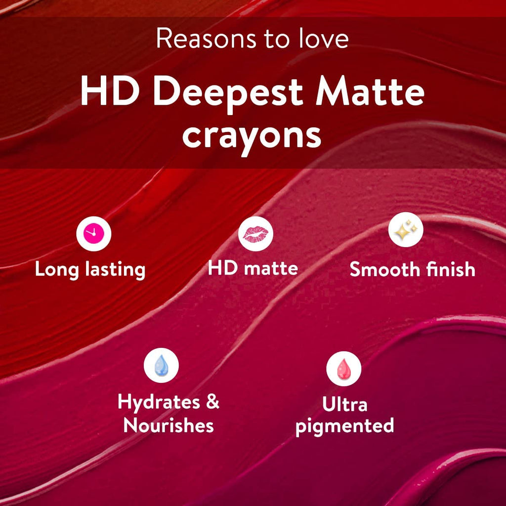 Belora Paris Deepest HD Matte Hydrating Crayon Lipstick with Vitamin C | Long Stay |Intense Colour |Matte Finish | Lightweight Silky Smooth (Dancing Diva), 1.2 gm lipstick from Belora paris
