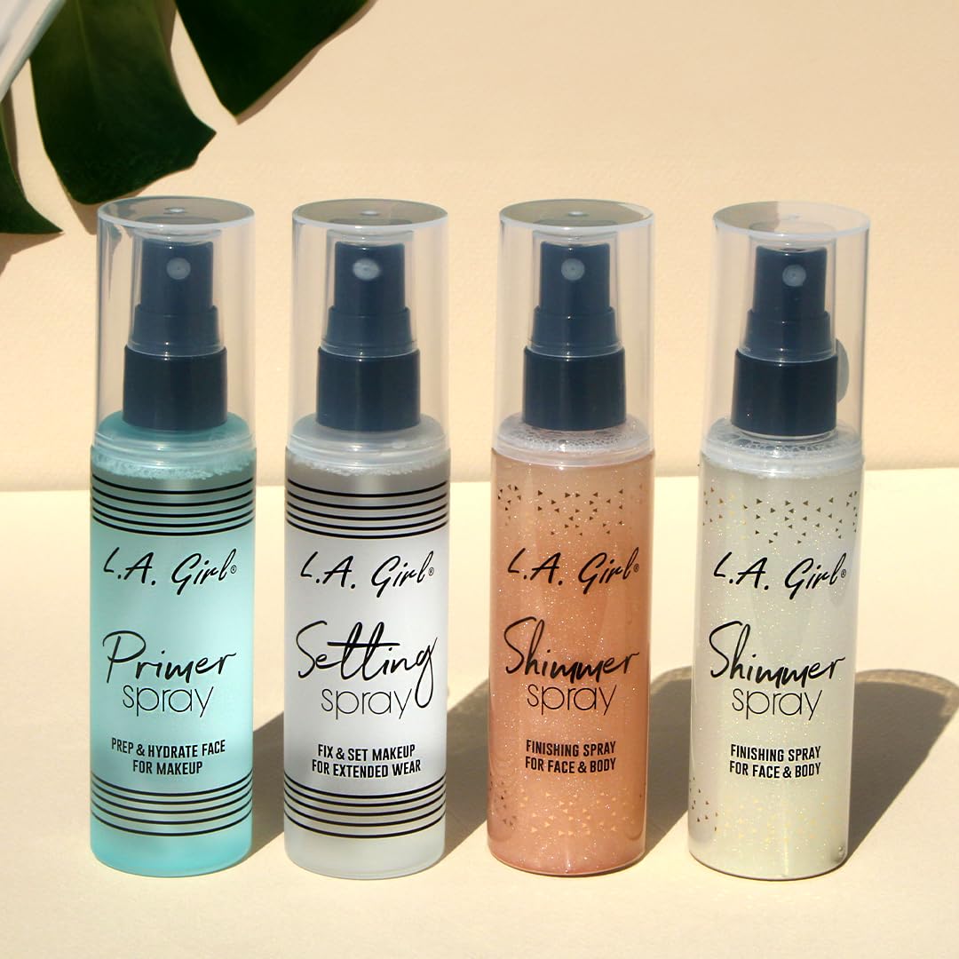 L.A GIRL Women Rose Gold Shimmer Finishing Spray For Face And Body,Brightening & Illuminating Glow,Infused With Pearlescent Shimmer,Specially Formulated For Glowing Skin,Setting Spray For Makeup-80Ml Finishing spray from L.A Girls