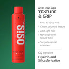 Schwarzkopf Professional OSiS+ Texture Craft Dry Texture Hair Styling Spray Mist I Non Crispy Hair With a Natural Shine I Vegan | Fine Dry Spray Mist | Flexible hold | 300 ml  from Schwarzkopf Professional