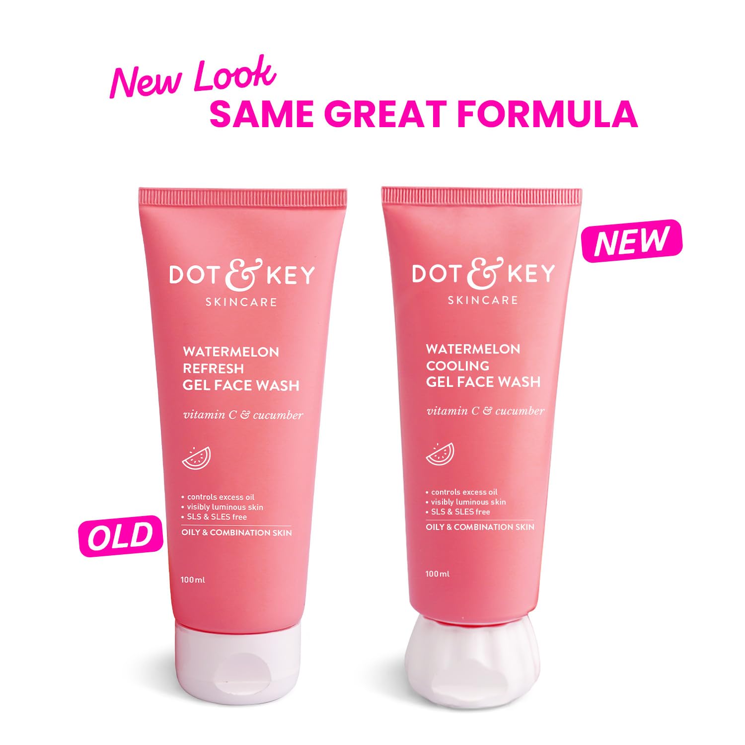Dot & Key Watermelon Cooling Gel Face Wash With Vitamin C & Cucumber | Face Wash For Glowing Skin|Oil Free |Removes Excess Oil & Dirt | For Combination & Oily Skin| For Women & Men|100Ml