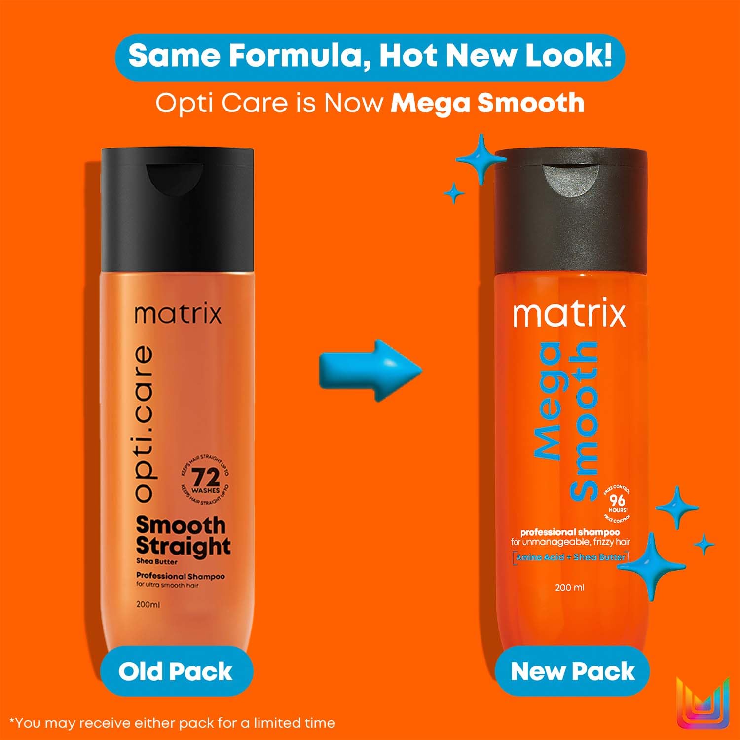 Mega Smooth Professional Shampoo with Shea Butter & Amino Acids, for Frizzy Hair | Max Smoothness for 4 Days | | Used by 1 Lakh Hairstylists*| For All Hair Types | Paraben Free, 200 ml