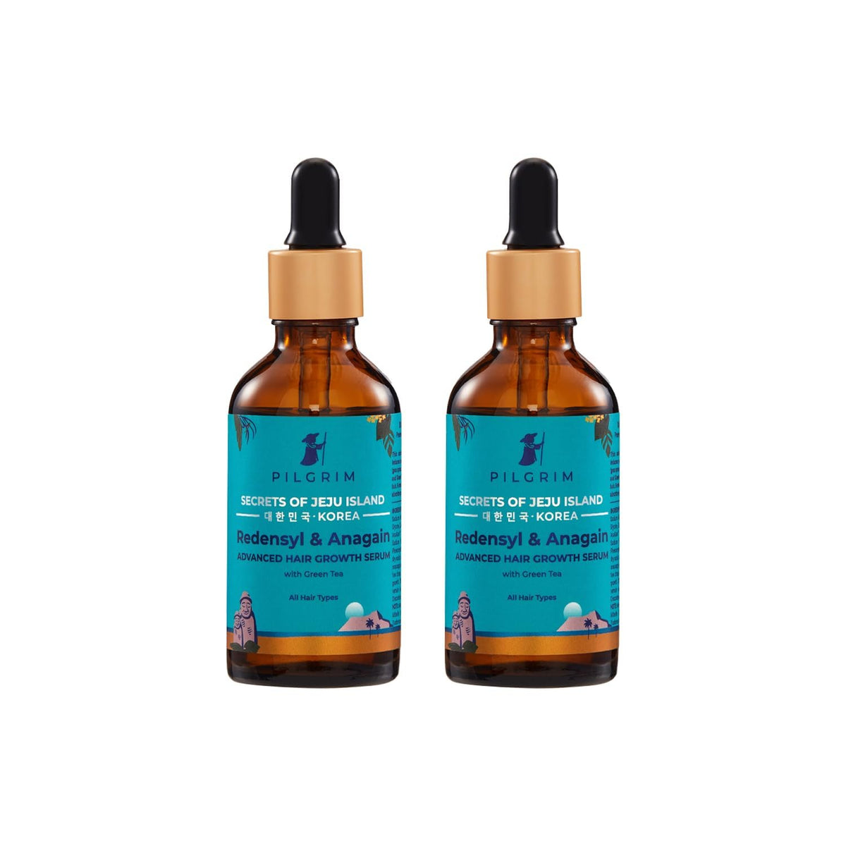 Pilgrim Redensyl 3% + Anagain 4% + Baicapil Advanced Hair Growth Serum (30ml) for Scalp with Korean Black Rice, Saw Palmetto | Control Fall, Stimulate Regrowth, Increase Density | For Women & Men