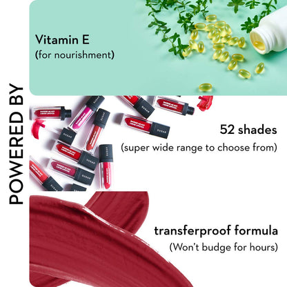 SUGAR Cosmetics Smudge Me Not Liquid Lipstick Matte Finish - 51 Fine Wine (Burgundy Red), Red, 4.5 ml  from SUGAR Cosmetics