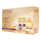 Lotus Herbals Radiant Gold Facial Kit For Instant Glow With 24K Pure Gold & Papaya,4 Easy Steps, (Multiple Use)170g (Pack of 1)  from Lotus