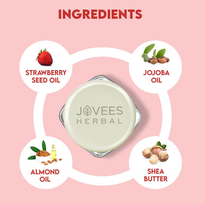 Jovees Herbal Strawberry Moisture Surge Lip Balm | 24 Hour Hydration | Rejuvenates Dry and Chapped Lips | Gives Soft & Shiny Lips 8g  from JOVEES
