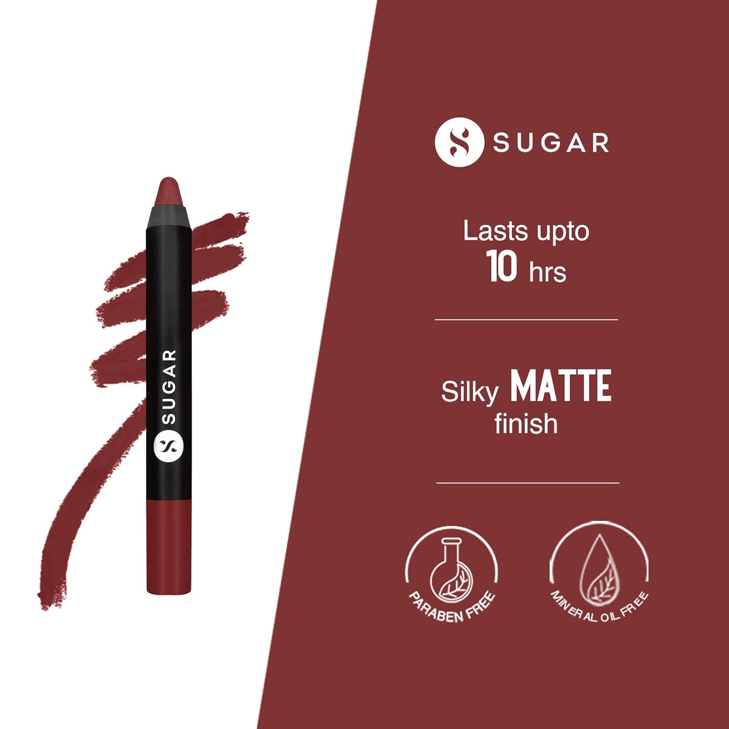 SUGAR Cosmetics Matte As Hell Mini Crayon Lipstick - 15 Stephanie Plum | Long Lasting Lipwear with Matte Finish, Cruelty-free and Paraben-free - 2.5 gm  from SUGAR Cosmetics