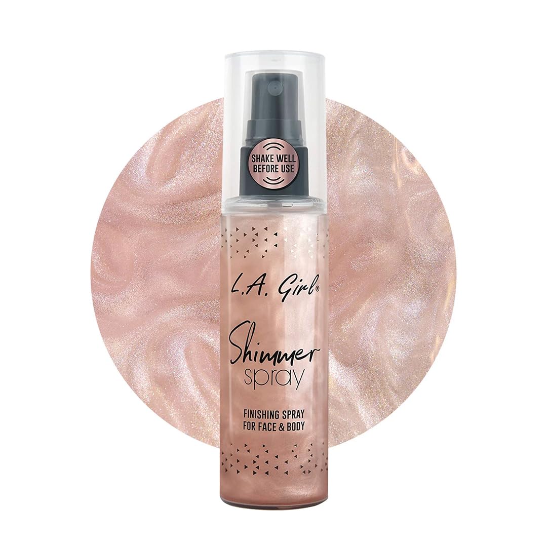 L.A GIRL Women Rose Gold Shimmer Finishing Spray For Face And Body,Brightening & Illuminating Glow,Infused With Pearlescent Shimmer,Specially Formulated For Glowing Skin,Setting Spray For Makeup-80Ml Finishing spray from L.A Girls