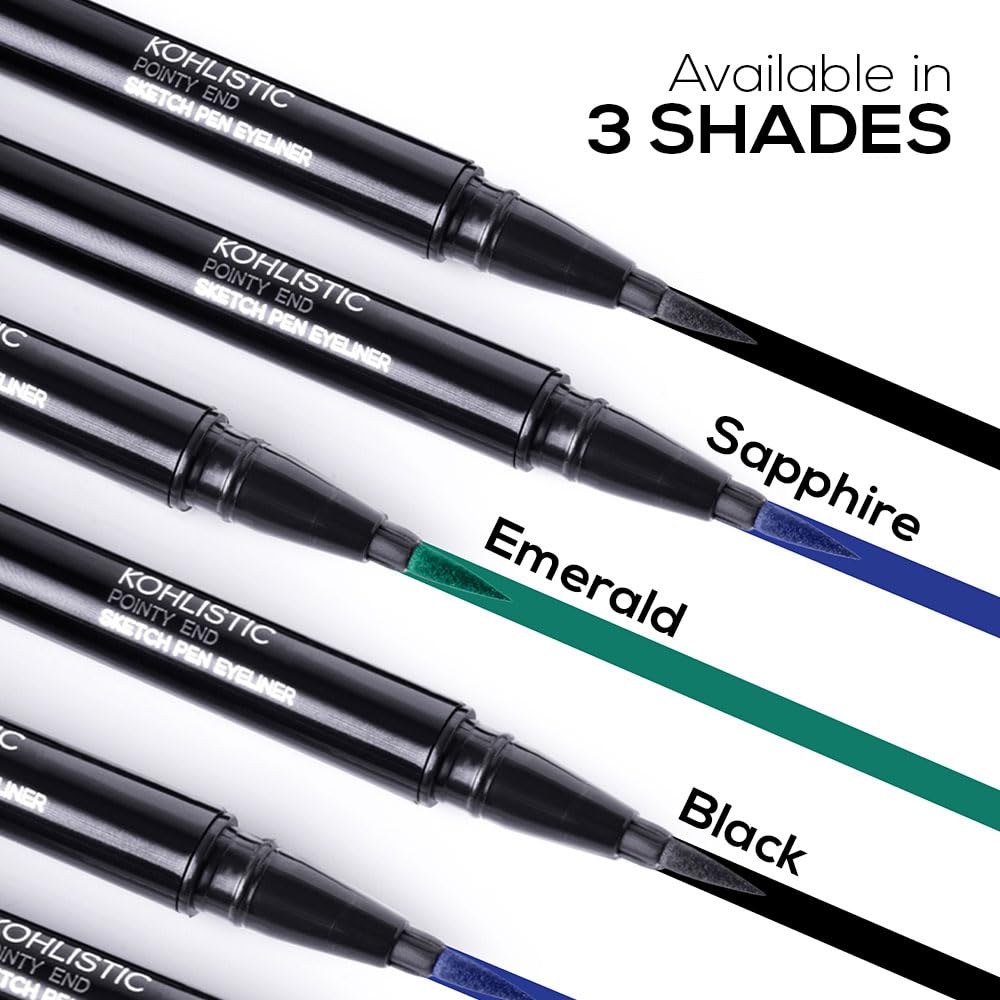 RENEE Pointy End Sketch Pen Smudge Proof Eyeliner - Matte Finish, Light Weight, Water Resistant, Long Stay Highly Pigmented with One Stroke Application Formula - Black