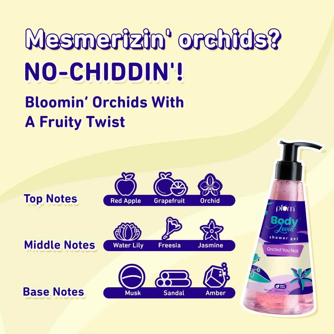 Plum BodyLovin' Orchid-You-Not Shower Gel | SLS-Free Body Wash For Women | Long Lasting Fresh Floral Fragrance | Aloe-Infused Nourishing Body Cleanser For Soft & Smooth Skin (240 ml)  from Plum