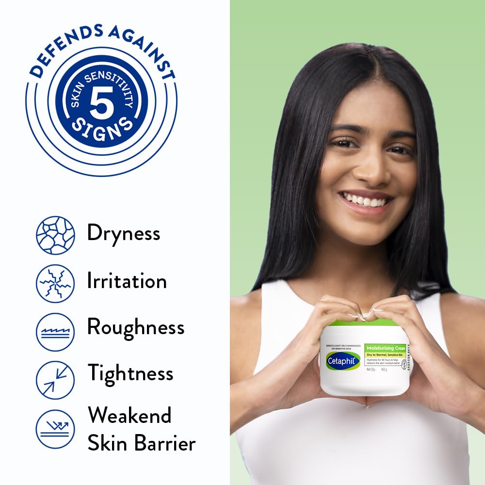 Cetaphil Moisturising Cream for Face & Body,Dry to Normal skin, 450 gm, Paraben & Sulphate free, Niacinamide