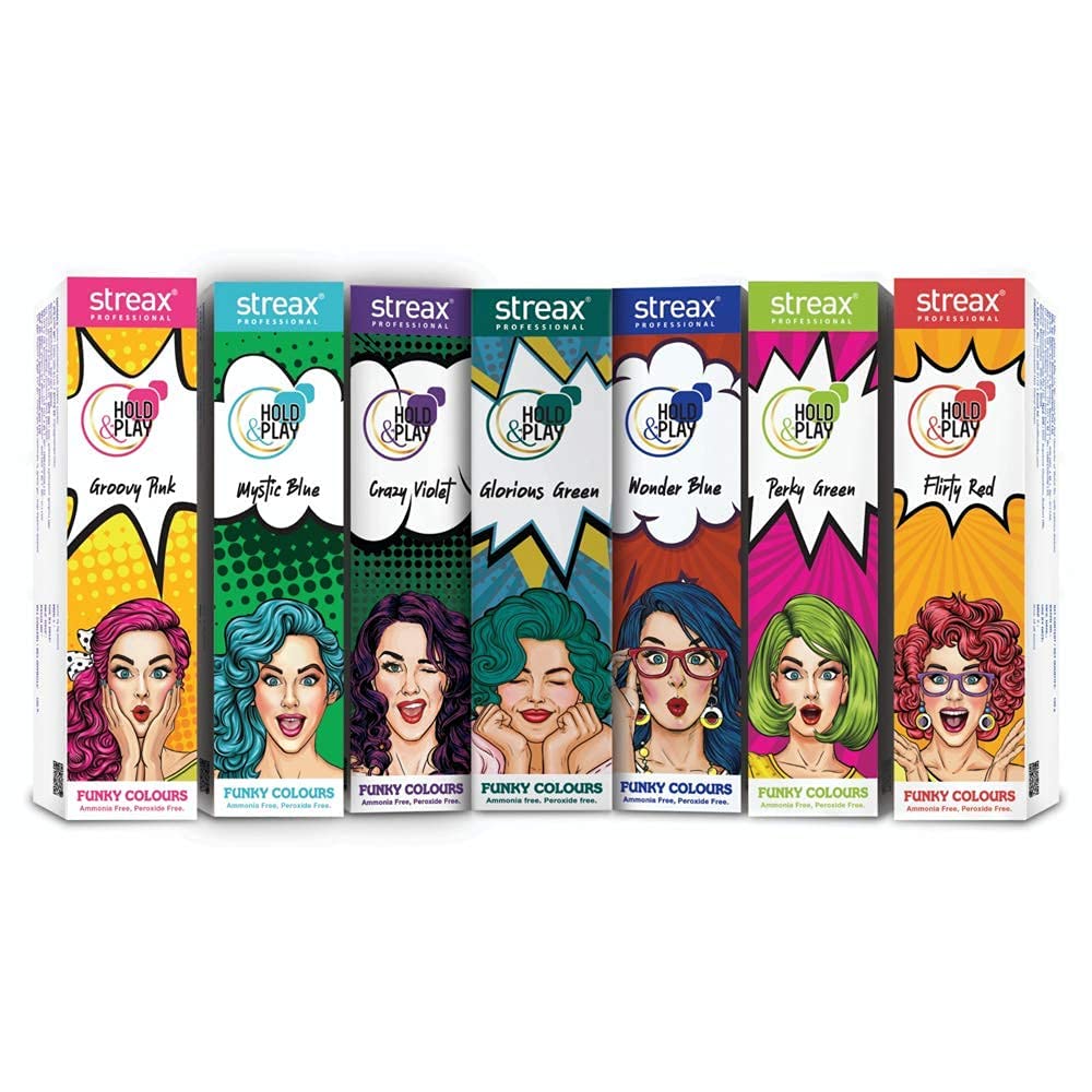 Streax Professional Hold & Play Funky Colour 100g (Wonder Blue)  from Streax