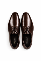 Trueman's London Men’s T-Toe Derby Shoes | Crust Leather (brown / 6)