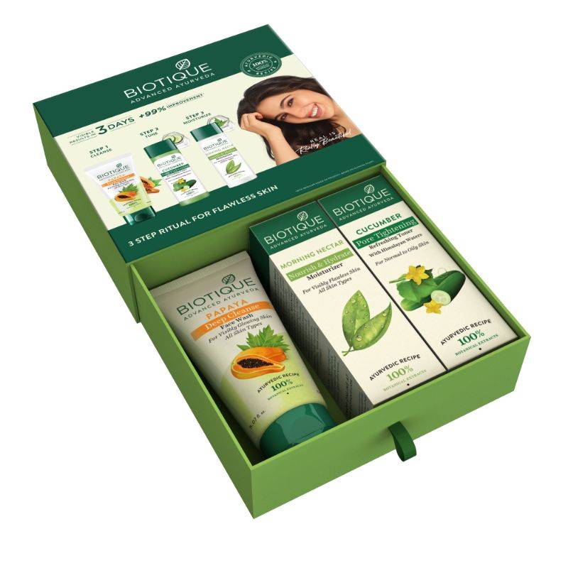 Biotique Advanced Ayurveda Face Wash, Toner & Moisturizer A Daily Skin Care Essential Gift Set