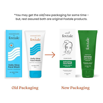 Foxtale Refreshing Face Wash for Deep Cleansing with Niacinamide, Hydrates & Brightens, Non-Drying Cleanser for Glowing Skin, Men & Women, For All Skin Types - 100 ml face Wash from FoxTale