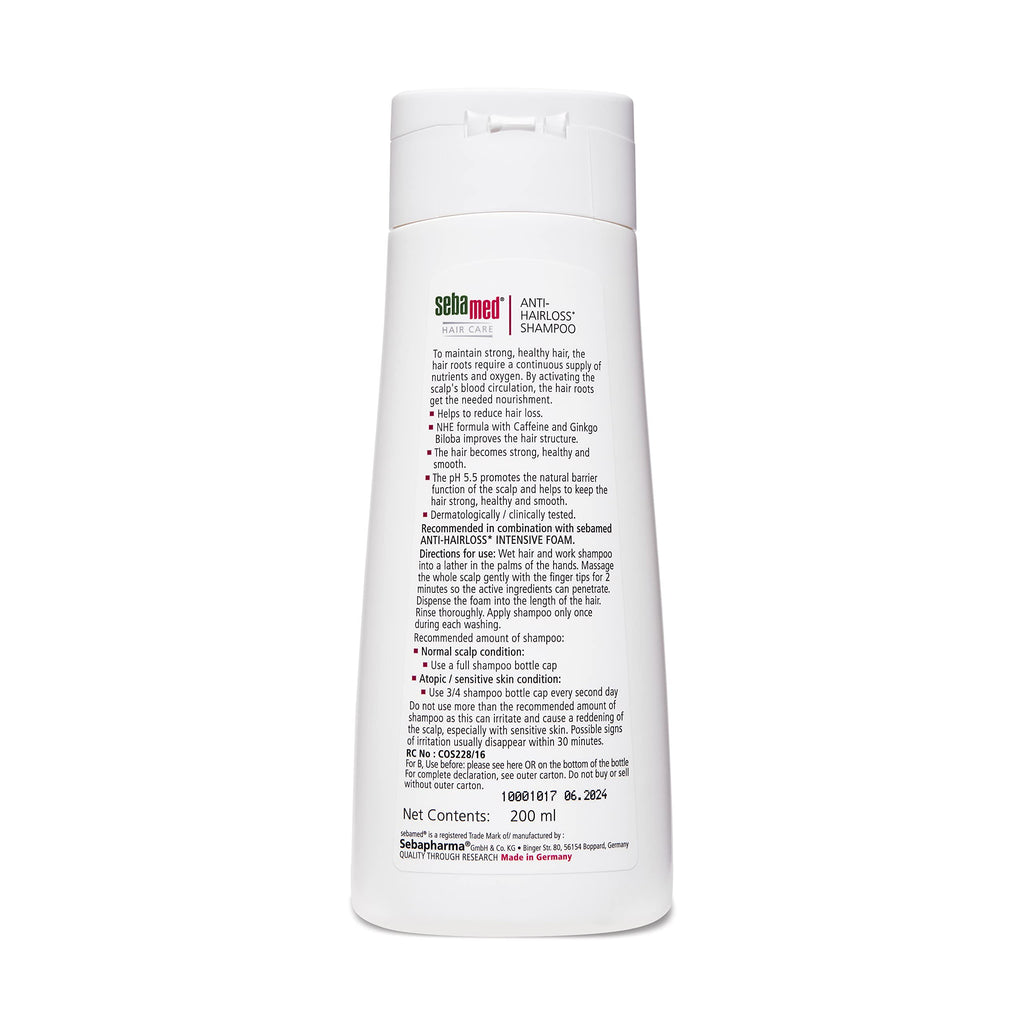 Sebamed Anti- Hairloss Shampoo 200Ml|Ph 5.5|Reduces Hairloss|Caffeine&Gingko Biloba|All Hair Types  from SebaMed