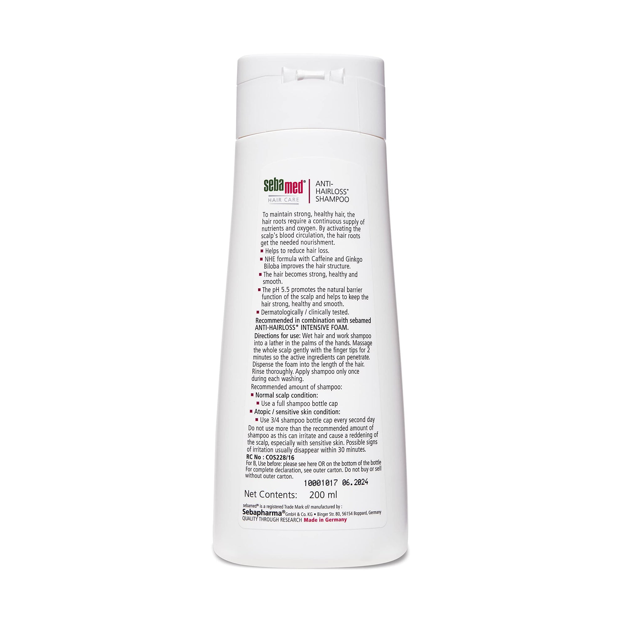 Sebamed Anti- Hairloss Shampoo 200Ml|Ph 5.5|Reduces Hairloss|Caffeine&Gingko Biloba|All Hair Types  from SebaMed