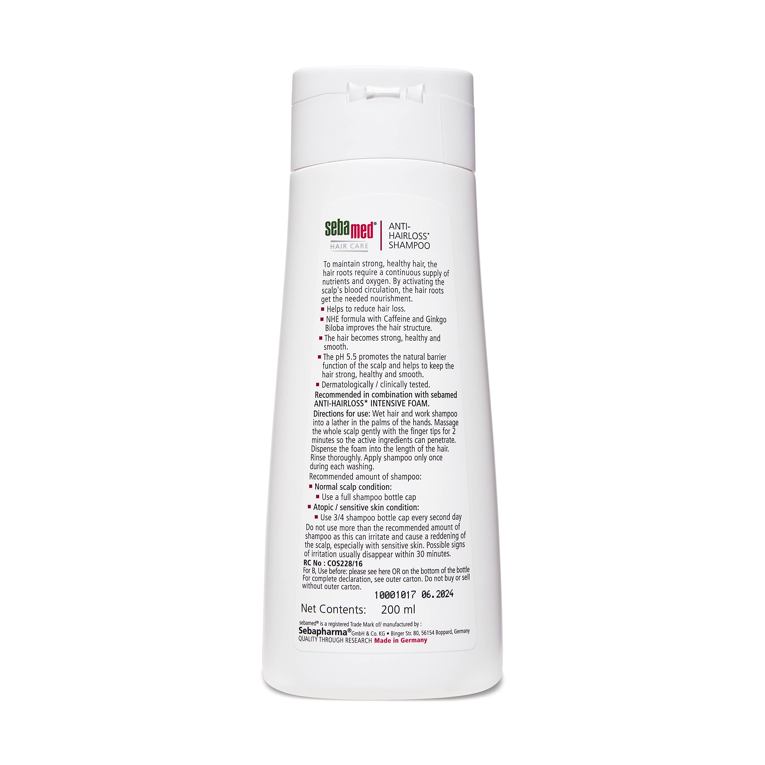 Sebamed Anti- Hairloss Shampoo 200Ml|Ph 5.5|Reduces Hairloss|Caffeine&Gingko Biloba|All Hair Types  from SebaMed