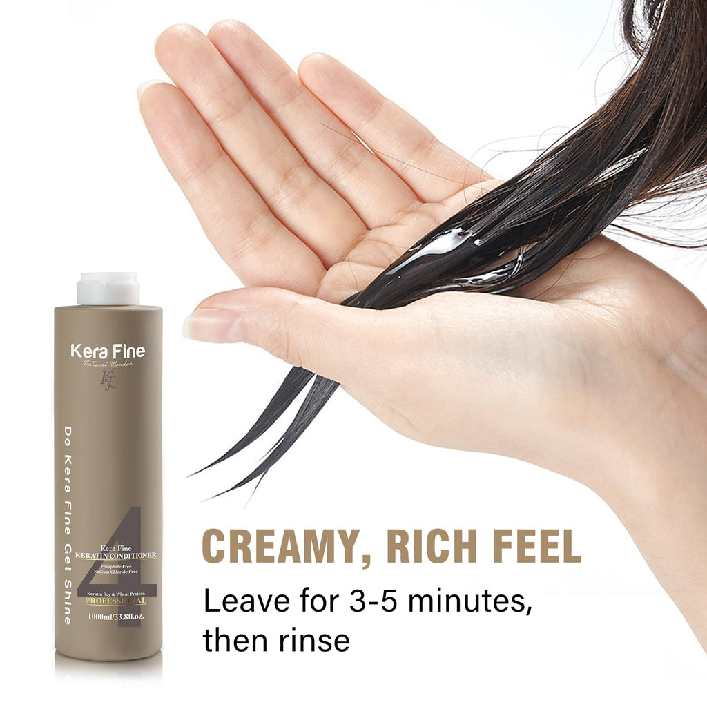 KERA FINE KERATIN CONDITIONER | 1000ML | SALFATES FREE | PARABEN FREE | PHOSPHATE FREE, SODIUM CHLORIDE FREE | KERATIN SOY & WHEAT PROTEIN | PROFESSIONAL USE  from KERA FINE KF