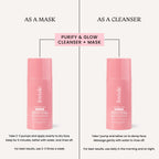 Foxtale Purify & Glow Cleanser + Clay Mask - Deep Cleanses Pores, Exfoliating Glow Facial, Instantly Gives Bright Skin, For Normal, Oily and Combination Skin, Men & Women - 100ml  from FoxTale