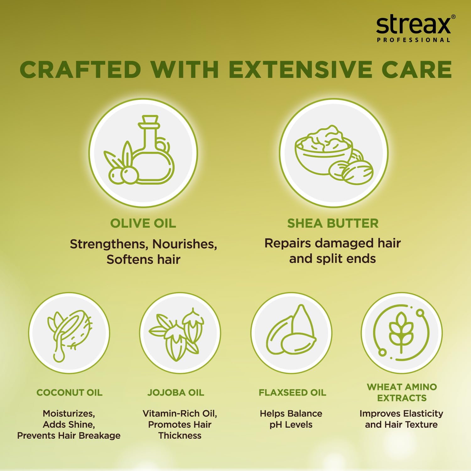 Streax Professional Spa Nourishment Hair Masque for Women|For Very Dry & Damaged Hair|With Olive Oil & Shea Butter|Moisturises, Revitalizes & Helps strengthen Chemically Treated Hair|200g  from Streax Professional