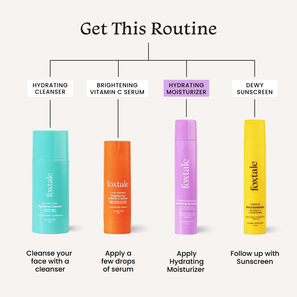 Foxtale 5x Hydrating Ceramide Moisturizer for Face | Micro Hyaluronic Acid & 3 Ceramides | Lightweight | Fast Absorbing | Repairs Skin Barrier and Texture | Men & Women - 50ml  from FoxTale