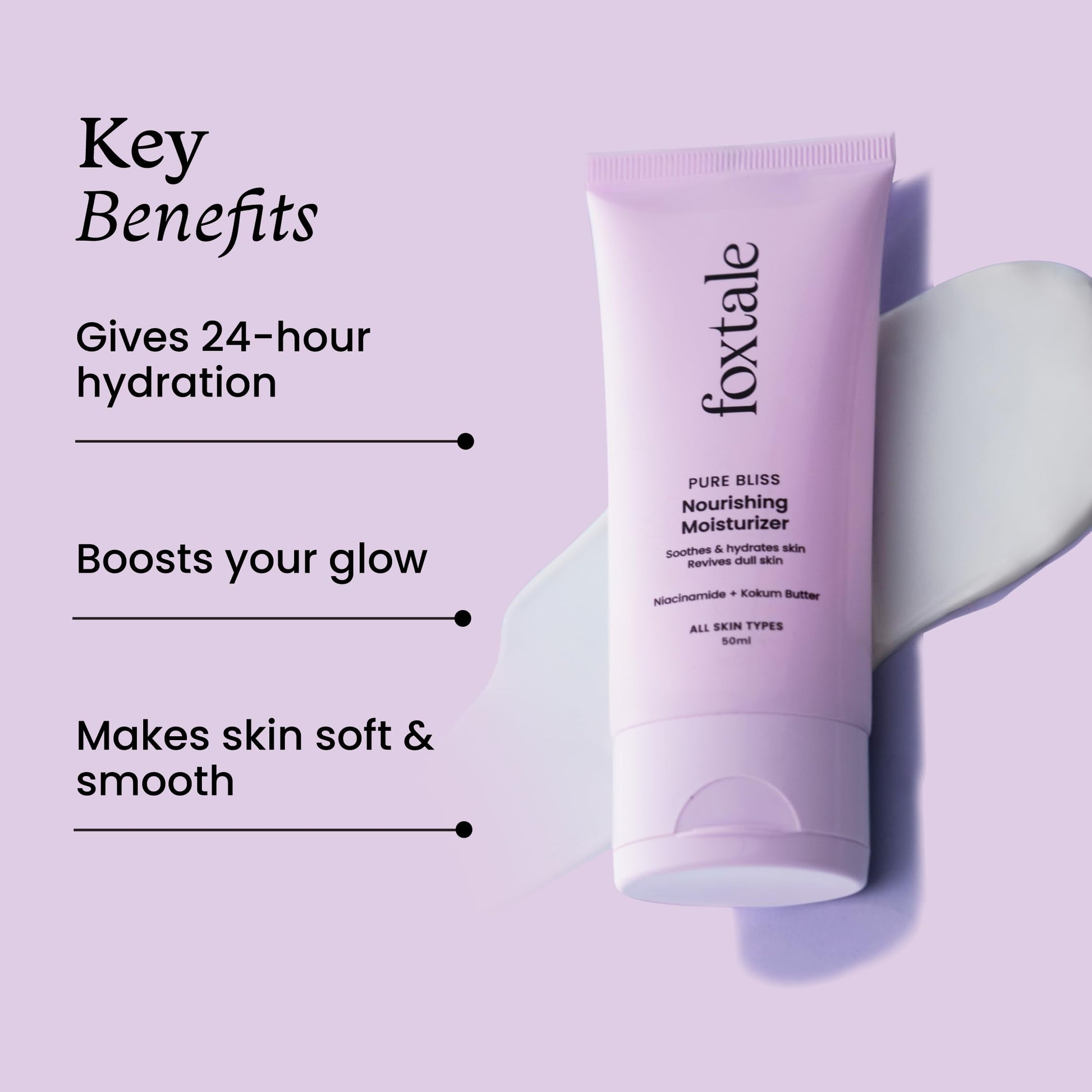 Foxtale Nourishing Face Moisturizer with Niacinamide for 24 Hr Hydration, Lightweight & Non-Sticky, For Soft & Glowing Skin, Men & Women, All Skin Types, 50 ml  from FoxTale