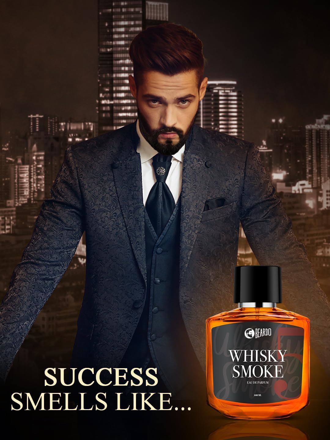 Beardo Whisky Smoke Perfume for Men, 100ml | Spicy, Woody - Oudh Scent Eau De Parfum | Long Lasting Mens Perfume | Best Date Night Fragrance Body Spray for Men perfume from BEARDO
