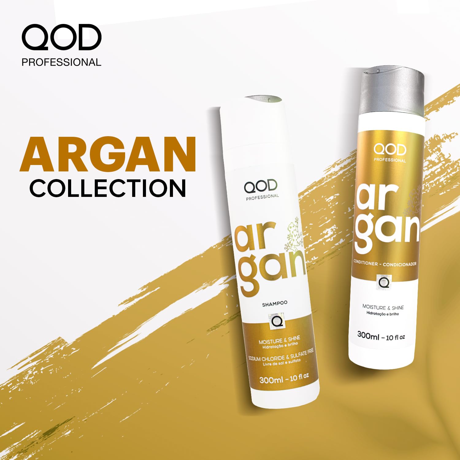 QOD Professional Argan Shampoo & Conditioner – 300ml (Combo of 2) | Sulphate free | Sodium Chloride free  from QOD