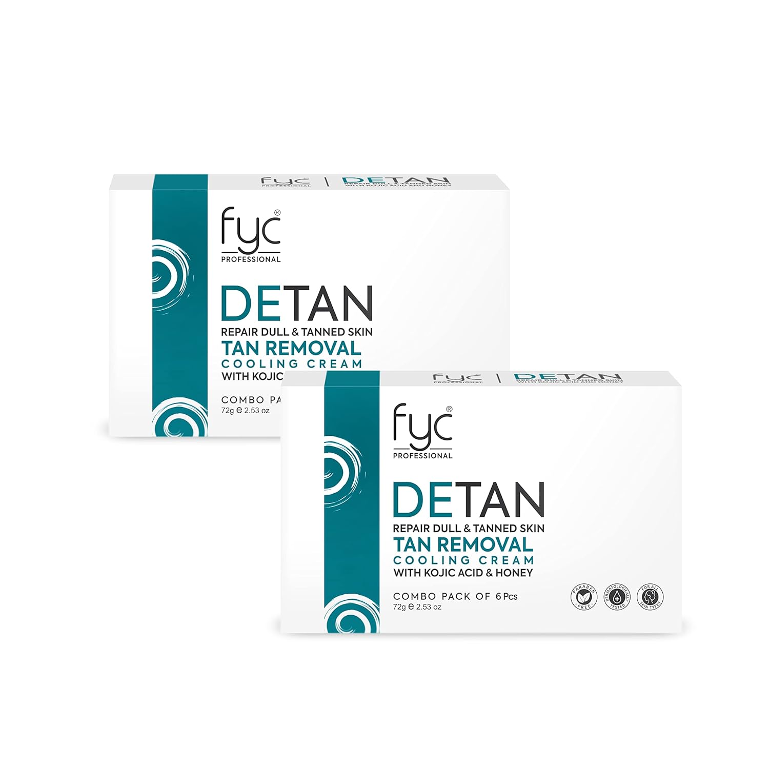 FYC Professional  DETAN TAN REMOVAL COOLING CREAM for REPAIR DULL & TANNED SKIN COMBO PACK OF 2  from FYC