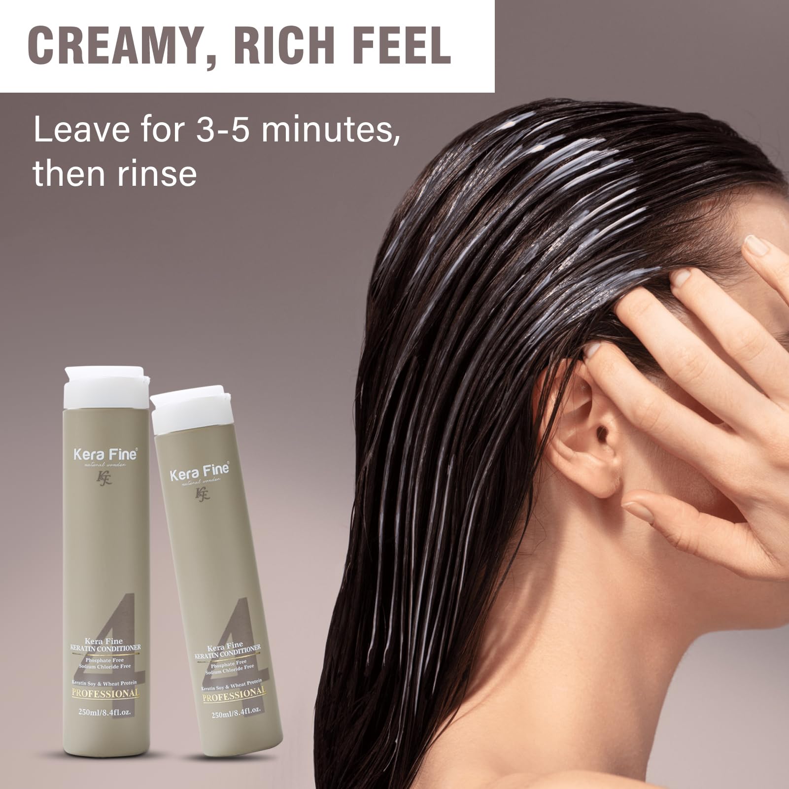 KERA FINE KERATIN CONDITIONER | 250ML | SULFATE FREE | PARABEN FREE | PHOSPHATE FREE | SODIUM CHLORIDE FREE | KERATIN SOY & WHEAT PROTEIN | PROFESSIONAL USE  from KERA FINE KF