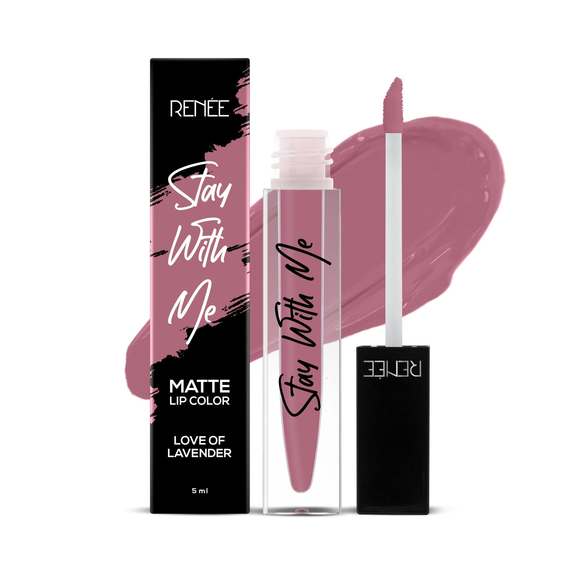 RENEE Stay With Me Matte Lip Color, Long Lasting, Non Transfer, Water & Smudge Proof, Light Weight Liquid Lipstick, Love of Lavender, 5ml  from RENEE