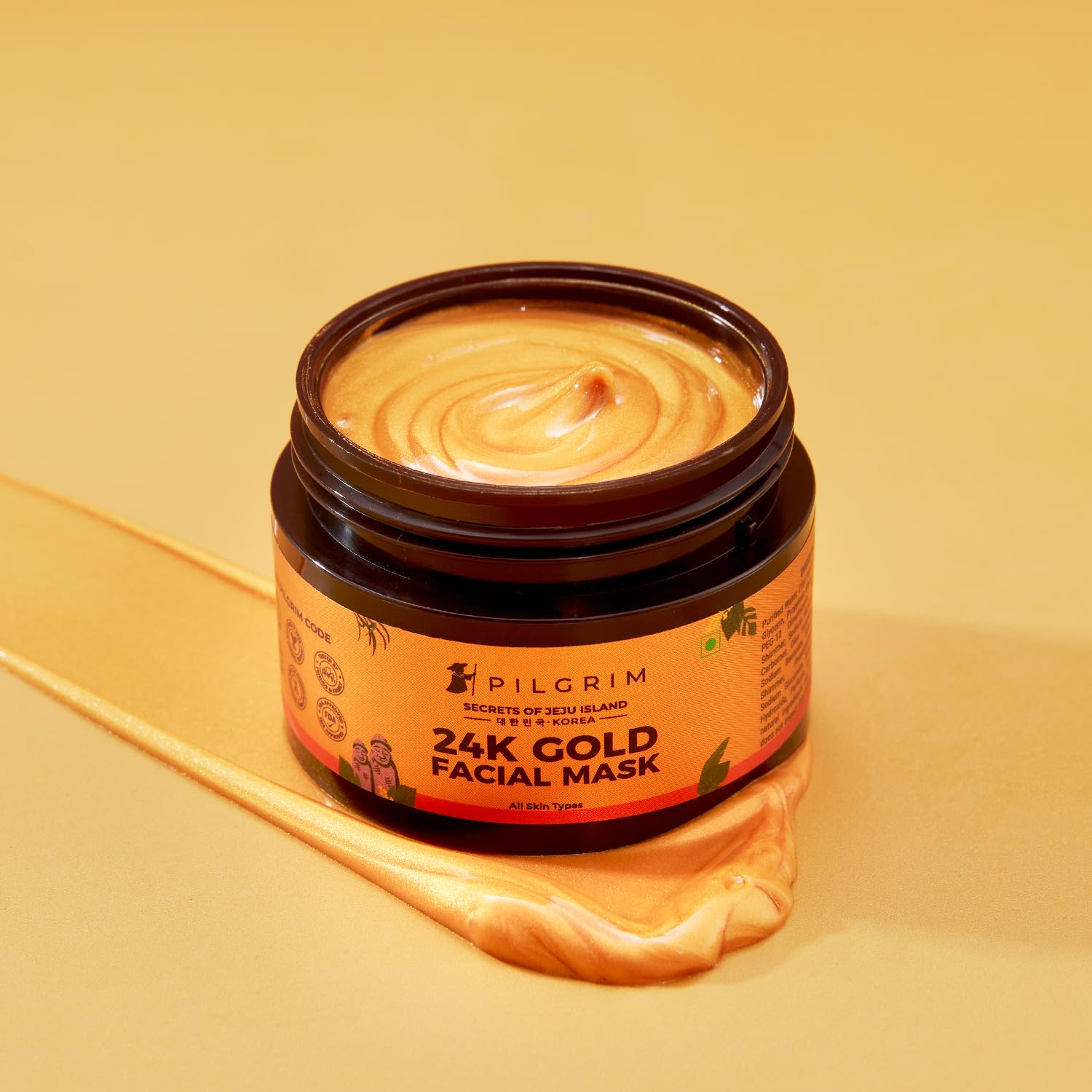 Pilgrim 24K Gold face mask for glowing skin | 24K Gold face pack for glowing skin, skin hydrating, boosts collagen and restoring skin radiance | For All Skin Types | For Men & Women | 50gm  from Pilgrim
