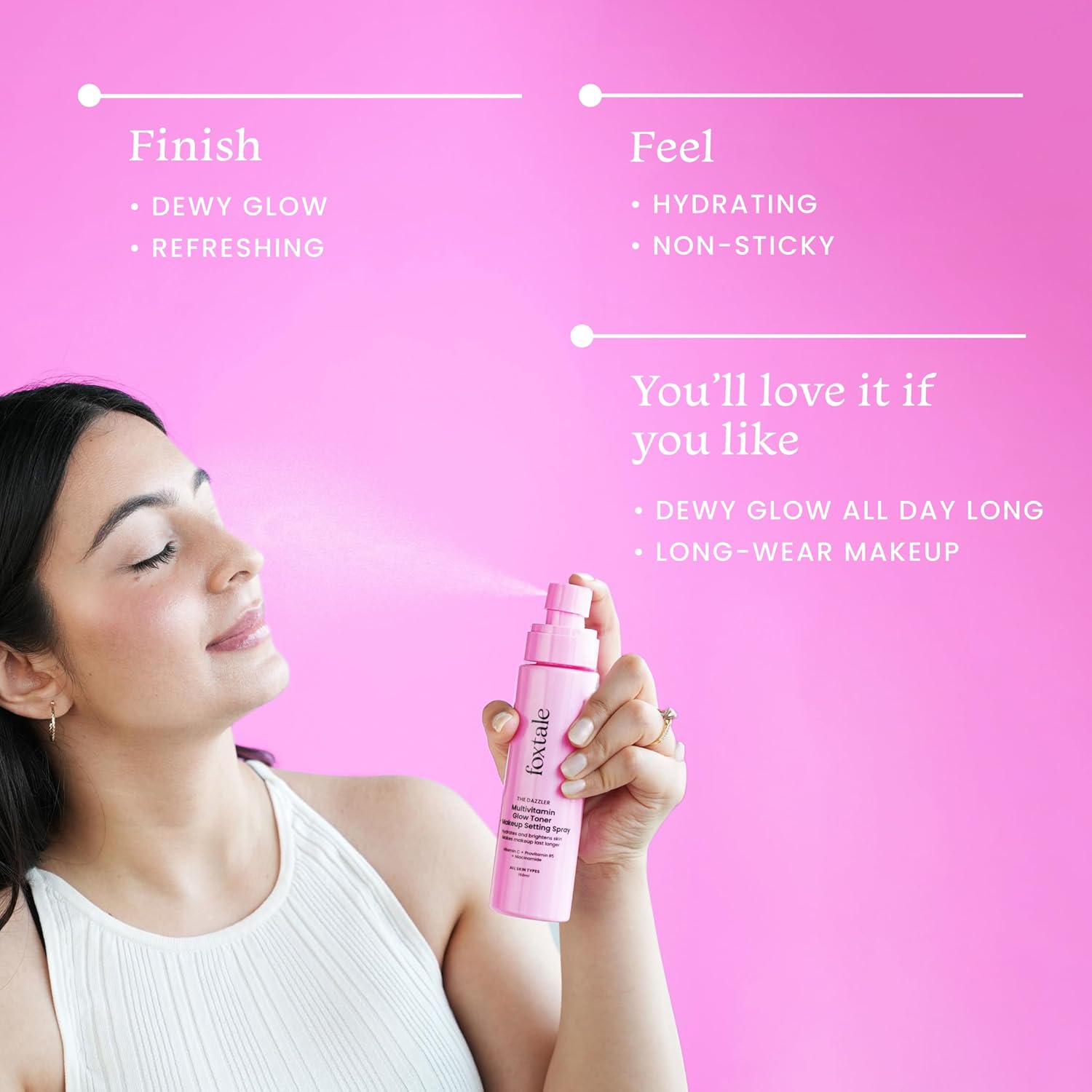 Foxtale Multivitamin Glow Toner & Makeup Setting Spray with Vitamin C & Niacinamide, Hydrating Toner for Glowing Skin, Alcohol-Free, For All Skin Types, 150 ml setting spray from FoxTale