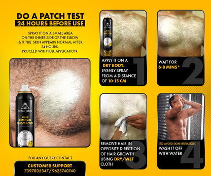 urbangabru Men Hair Removal Cream Spray|Painless Body Hair Removal Spray For Chest, Back, Legs & Under Arms (200 Ml) (Hair Removal Cream Spray - 200Ml)  from urbangabru