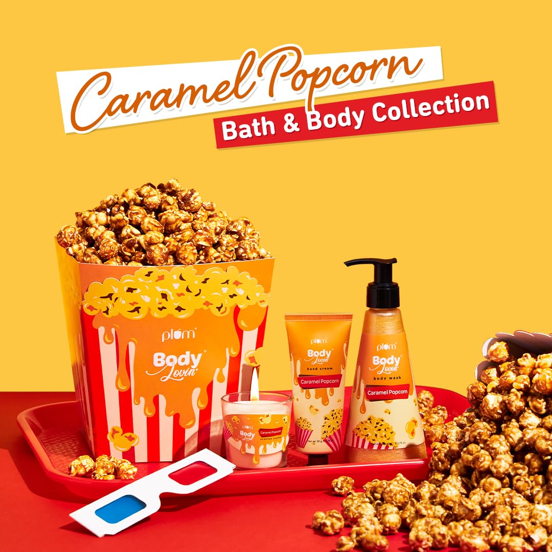 Plum BodyLovin' Caramel Popcorn Body Wash | SLS-Free Body Wash For Women | Long Lasting Warm Caramel Fragrance | Aloe-Infused Nourishing Body Cleanser For Soft & Smooth Skin (240 ml)  from Plum