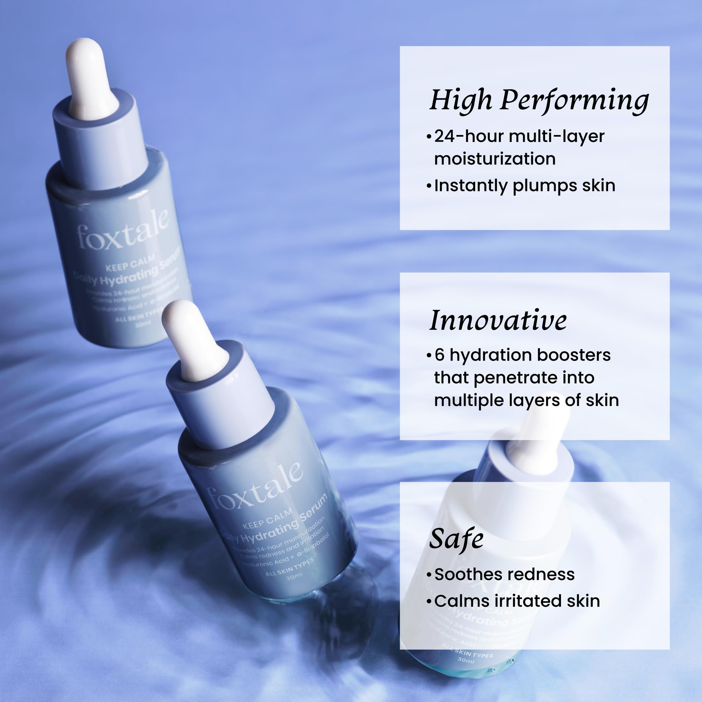 Foxtale Hyaluronic Acid Serum for Plump, Glowing Skin with Vitamin B5, Betaine | Intense 24-Hour Hydration, Brightening | Reduction in Fine Lines & Inflammation | For Dry, Sensitive Skin | Men & Women - 30 ml  from FoxTale