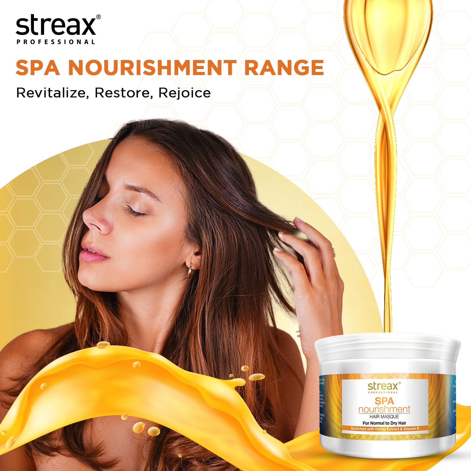 Streax Professional Spa Nourishment Hair Masque For Women | Normal To Dry Hair | Enriched With Honey & Vitamin E | Conditions, Softens & Detangles Hair | Reveals Softer, Smoother & Shinier Hair, 200 g  from Streax
