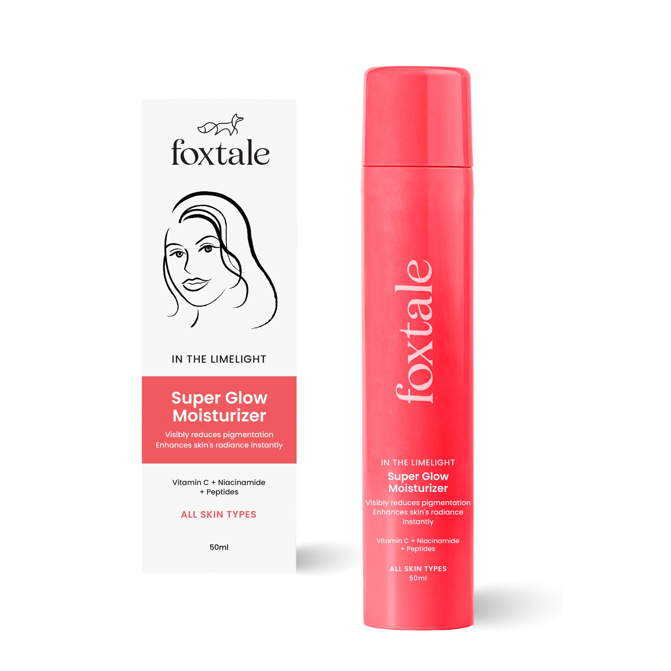 Foxtale Vitamin C Super Glow Moisturizer with Niacinamide, Squalene for Instant Brightening, Hydration & Glowing Skin | Reduces Dark Spots, Uneven Skin Tone, Pigmentation Women, Men - 50ml  from FoxTale