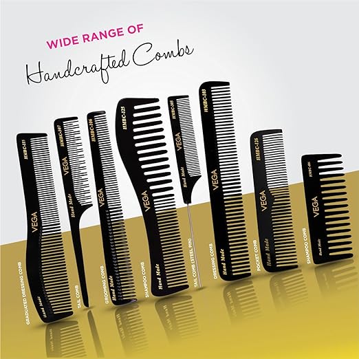 Vega Tail Hair Comb (India's No.1* Hair Comb Brand)with Steel Pin For Women, (HMBC-304) Vega Tail Hair Comb from vega