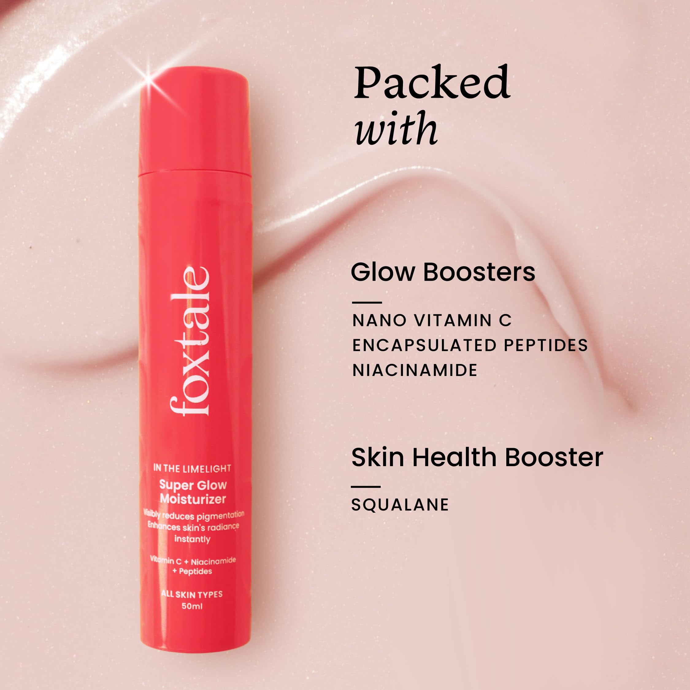 Foxtale Vitamin C Super Glow Moisturizer with Niacinamide, Squalene for Instant Brightening, Hydration & Glowing Skin | Reduces Dark Spots, Uneven Skin Tone, Pigmentation Women, Men - 50ml  from FoxTale