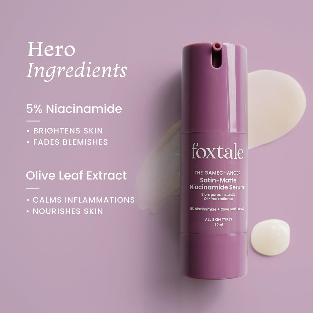 Foxtale 5% Niacinamide Face Serum | Fades Blemishes & Acne Marks | Reduce Dark Spots | Controls Oil and Brightens Skin | Lightweight & Non-sticky | All Skin Types | Men & Women - 30ml Face serum from FoxTale