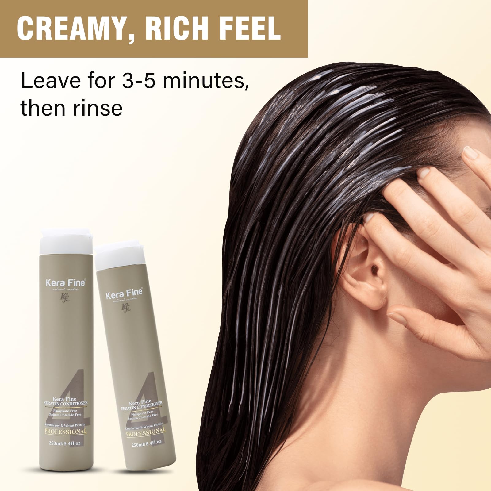KERA FINE KERATIN CONDITIONER | 250ML | SULFATE FREE | PARABEN FREE | PHOSPHATE FREE | SODIUM CHLORIDE FREE | KERATIN SOY & WHEAT PROTEIN | PROFESSIONAL USE  from KERA FINE KF