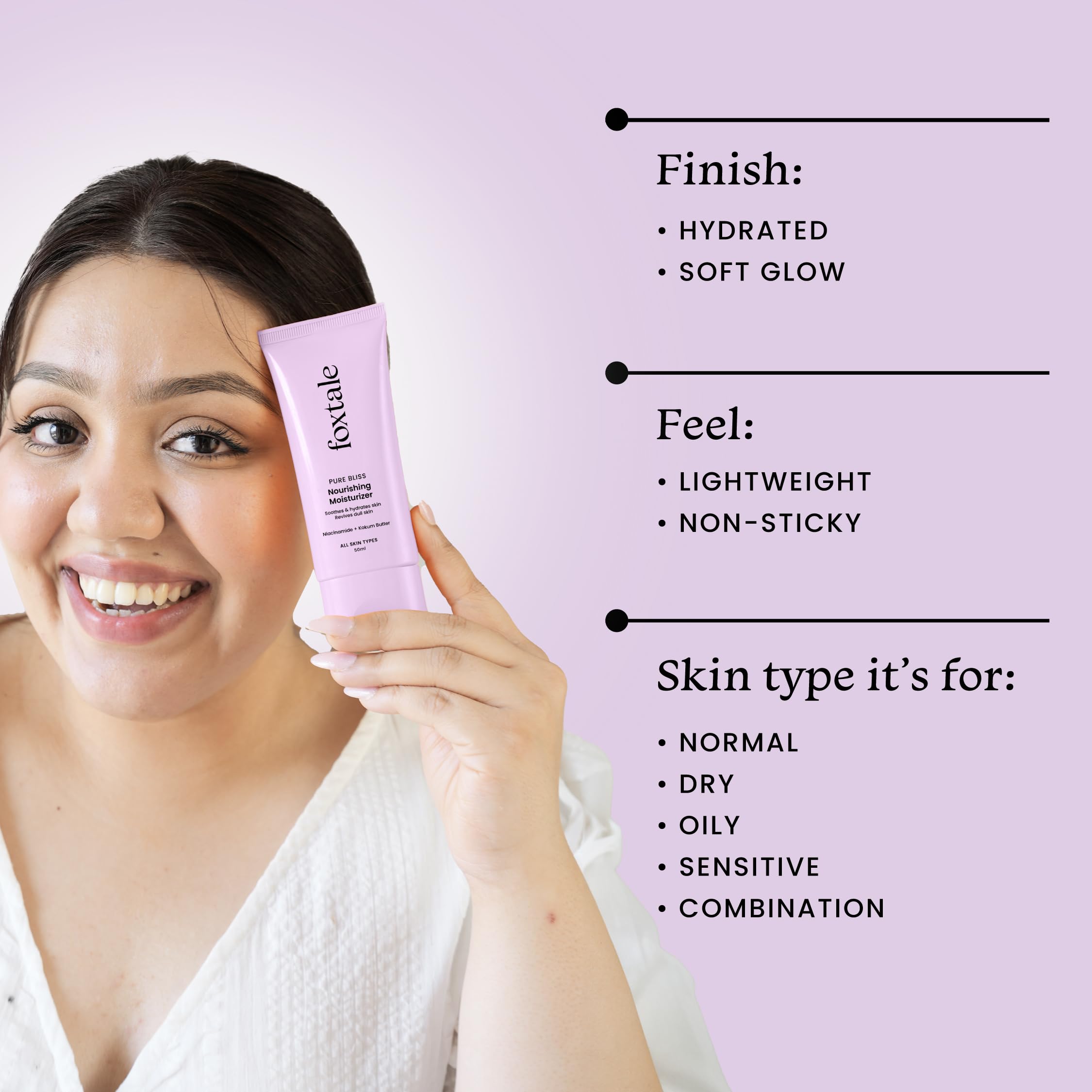 Foxtale Nourishing Face Moisturizer with Niacinamide for 24 Hr Hydration, Lightweight & Non-Sticky, For Soft & Glowing Skin, Men & Women, All Skin Types, 50 ml  from FoxTale